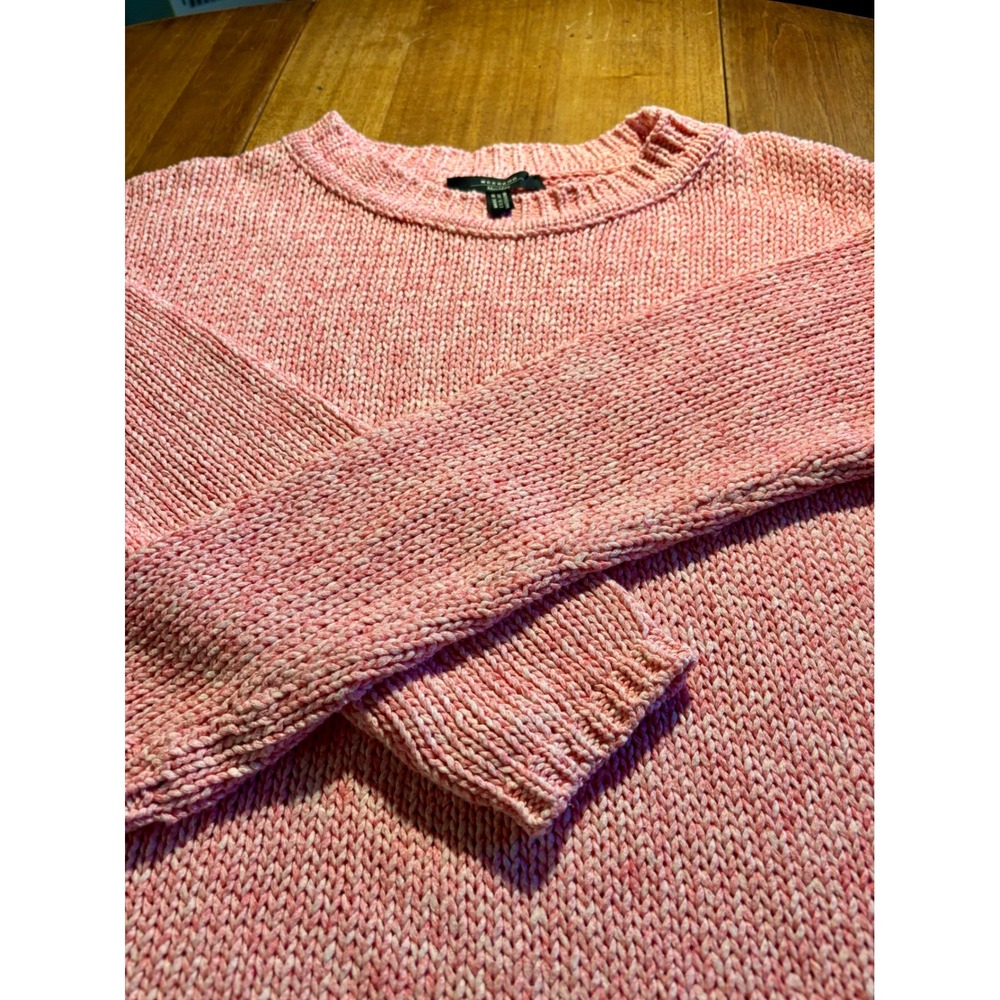Weekend MaxMara Cotton‎ Knit Sweater Salmon Pink Crew Neck Casual Top M - Picture 3 of 5